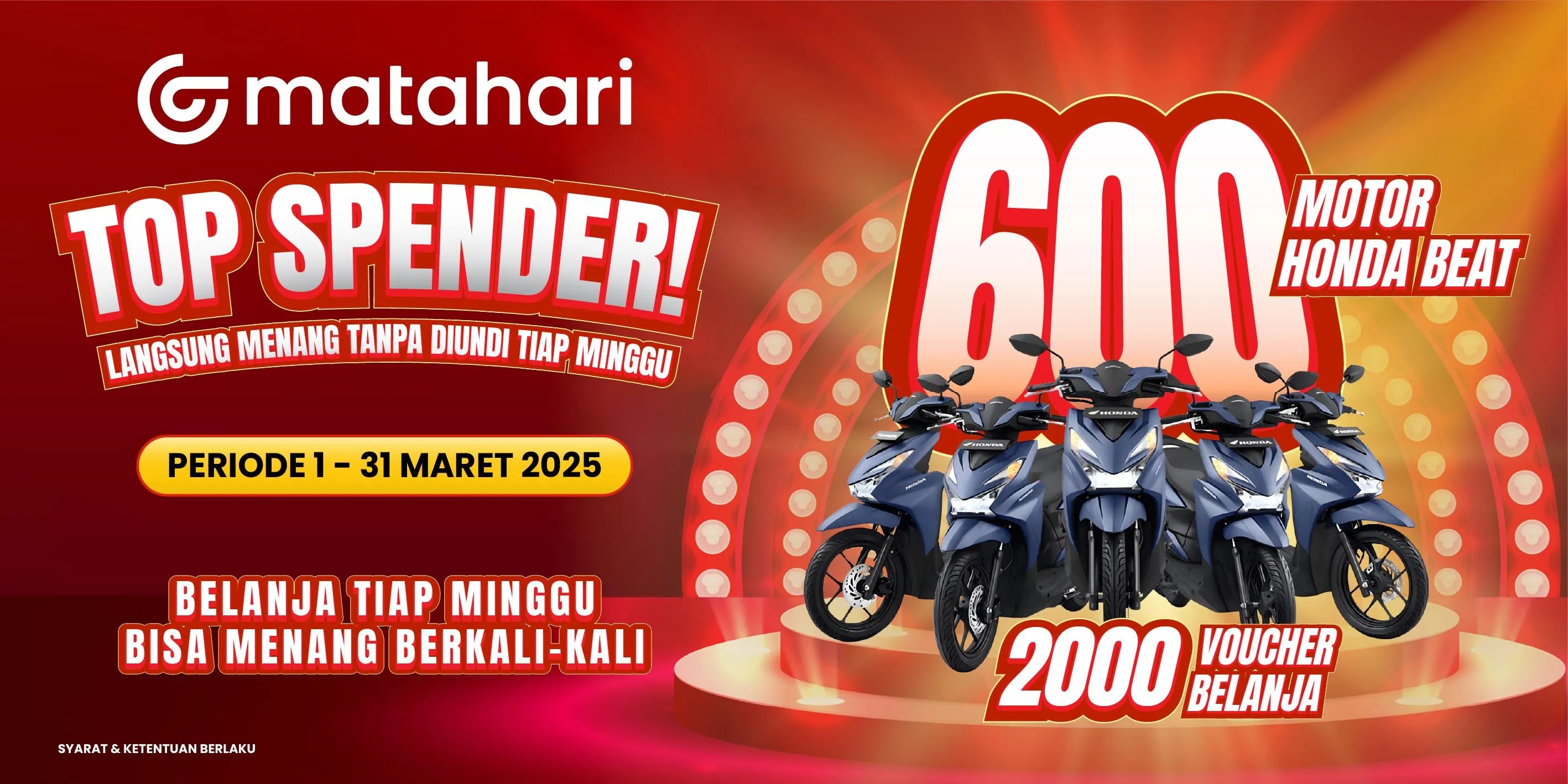 Tanpa Undian! Matahari Bagikan 600 Motor untuk Top Spender di Lebaran Ini