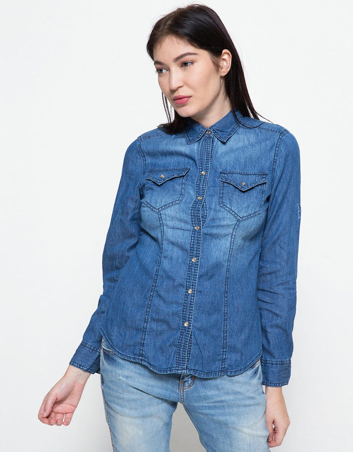 Logo Jeans Women's Shirt Washed Work
