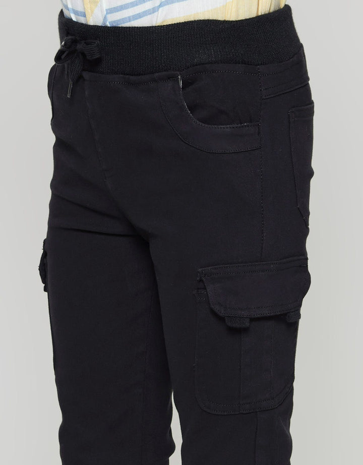 Little M Long Pants Woven Reguler Rib Stretch