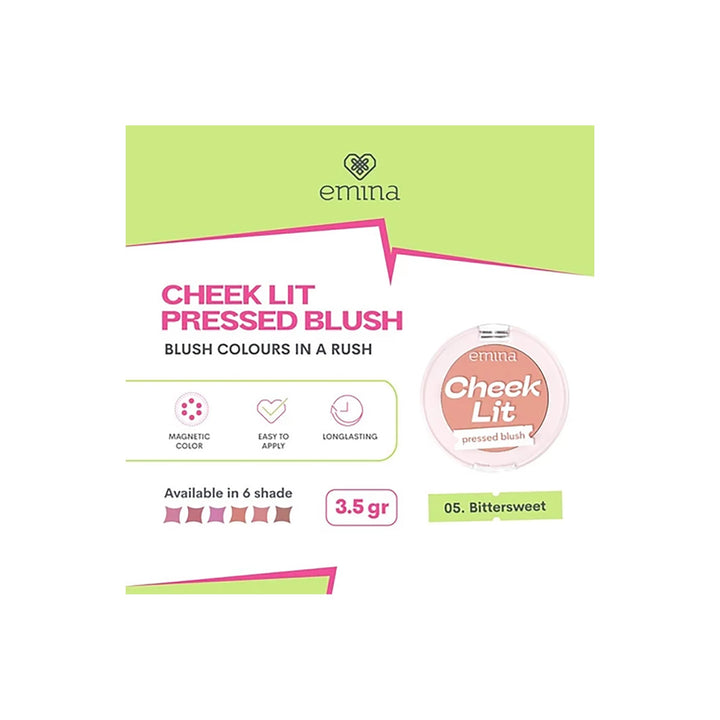 Emina Cheek Lit Pressed Blush Bittersweet 3.5 g