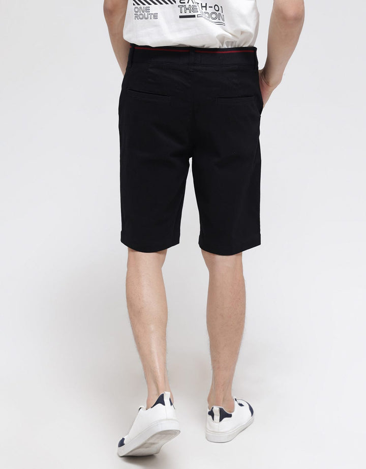 Details Short Pants Crop Zipper Twill Stretch