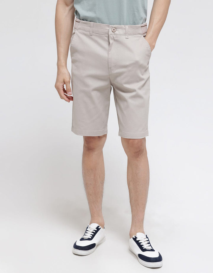 Details Short Pants Crop Zipper Twill Stretch