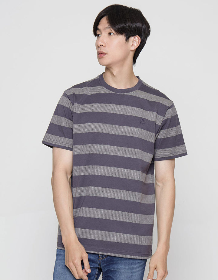 Cole Short Sleeve T-Shirt Stripe Twill Knit