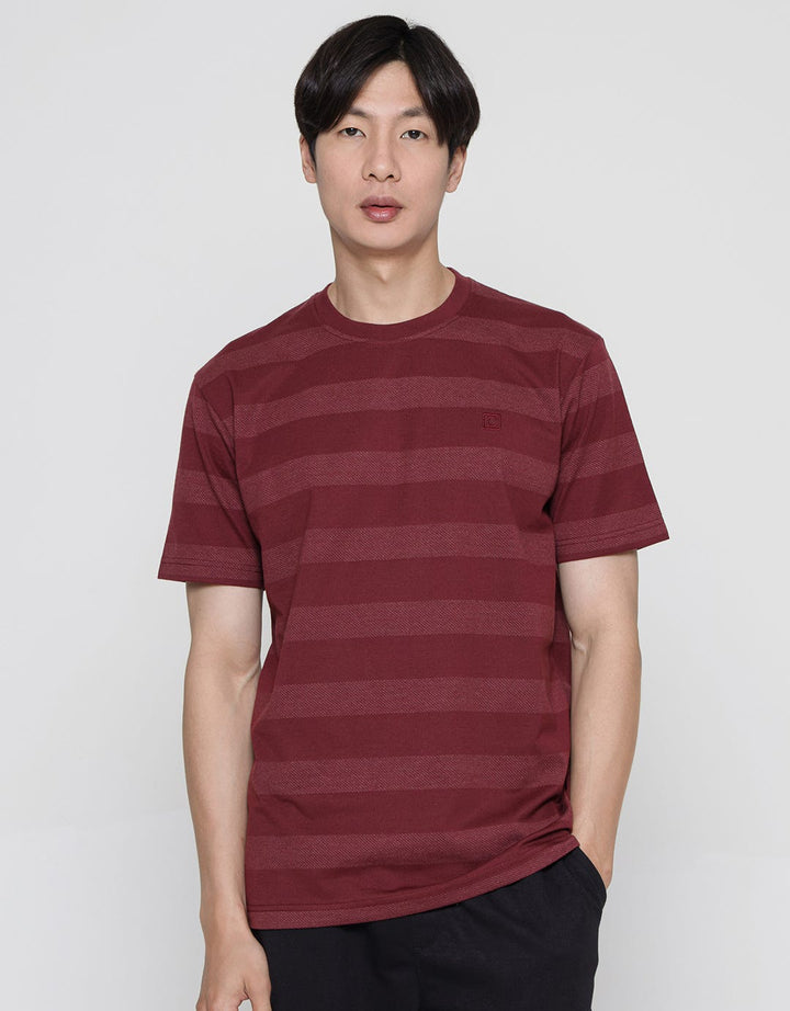 Cole Short Sleeve T-Shirt Stripe Twill Knit