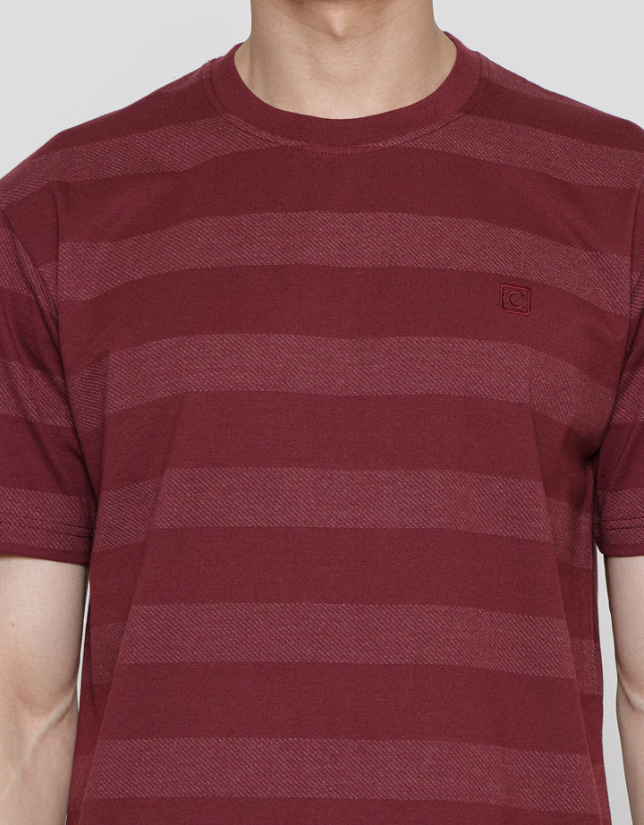 Cole Short Sleeve T-Shirt Stripe Twill Knit