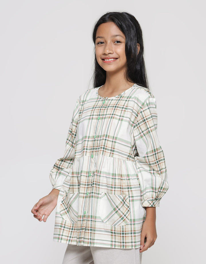 Nevada Loose Checked Kemeja Anak Perempuan