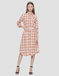 Triset Ladies Motif Kotak-Kotak Dress Wanita