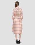 Triset Ladies Motif Kotak-Kotak Dress Wanita