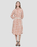 Triset Ladies Motif Kotak-Kotak Dress Wanita