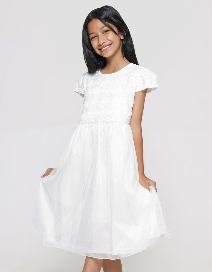 Sweet Miss Flower Bottom Tile Midi Dress Girls Application
