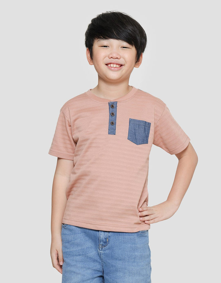 Little M Texture Boys Short Sleeve T-Shirt