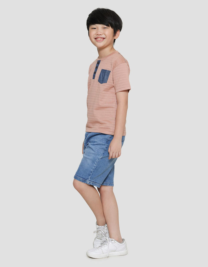 Little M Texture Boys Short Sleeve T-Shirt