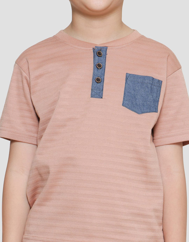 Little M Texture Boys Short Sleeve T-Shirt