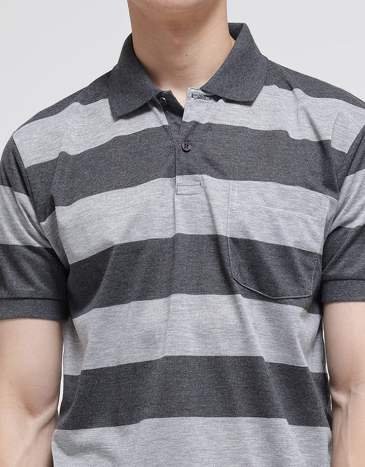 Anyday Stripe Sleeve Polo Shirt Pria