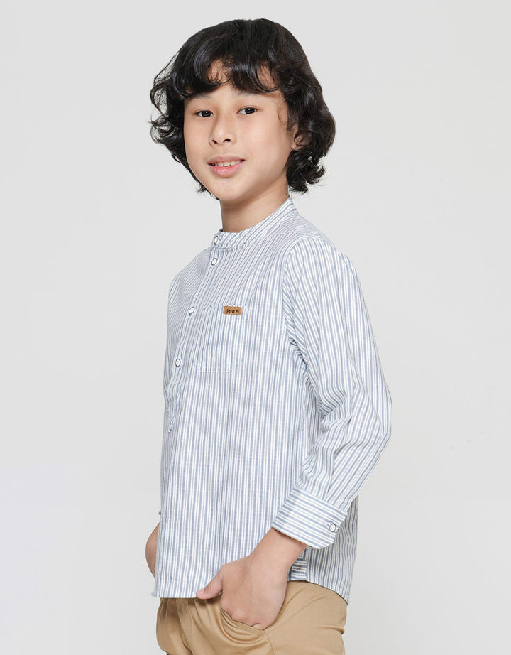 Little M Stripes Linen Baju Koko Anak Laki-laki