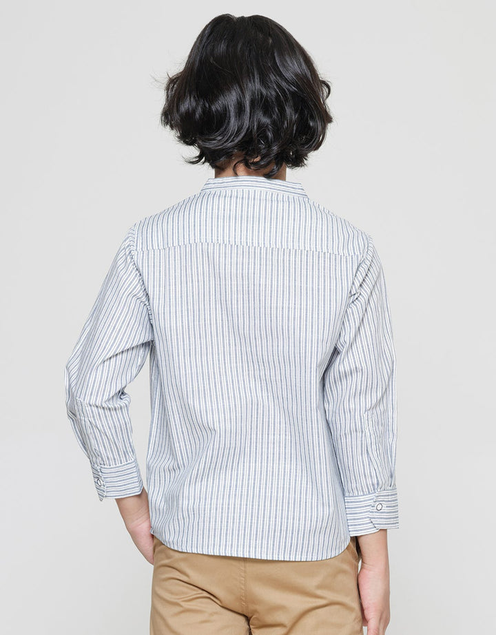 Little M Stripes Linen Baju Koko Anak Laki-laki