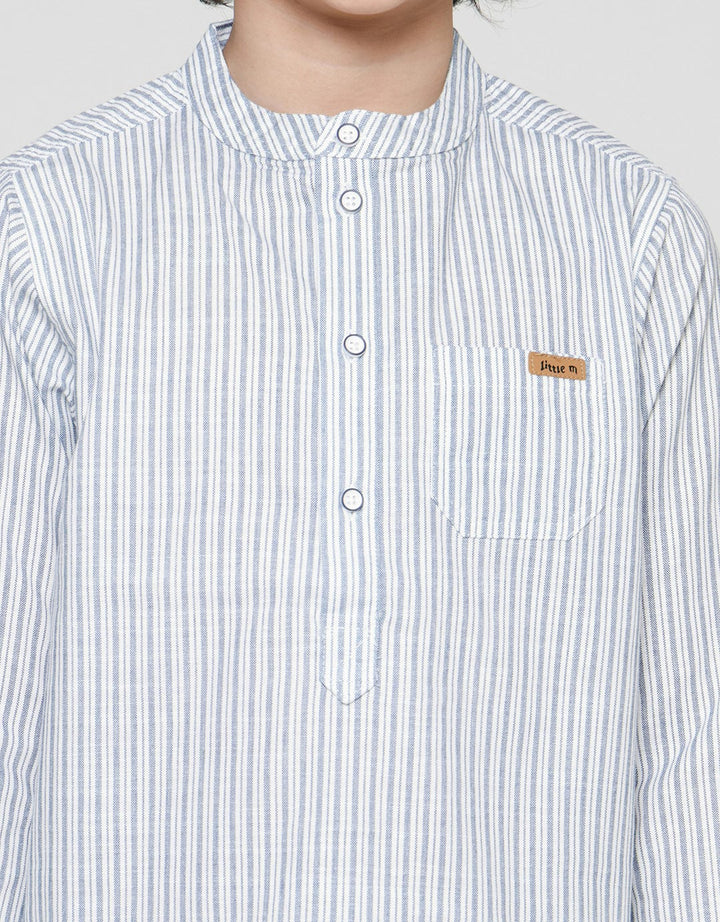 Little M Stripes Linen Baju Koko Anak Laki-laki