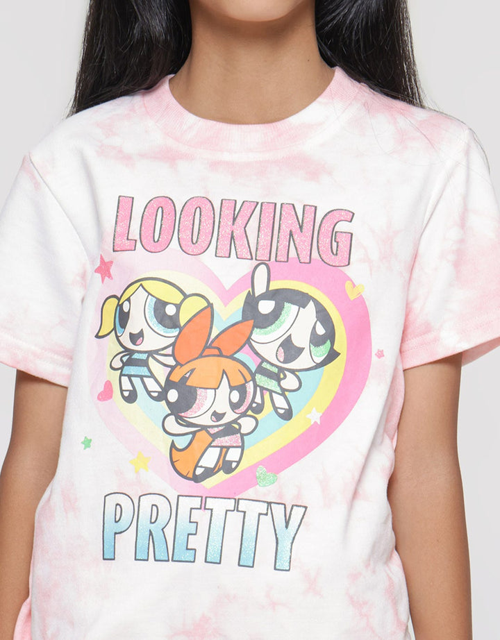 Character Powerpuff Girls Top Tiedye Kaos Anak Perempuan