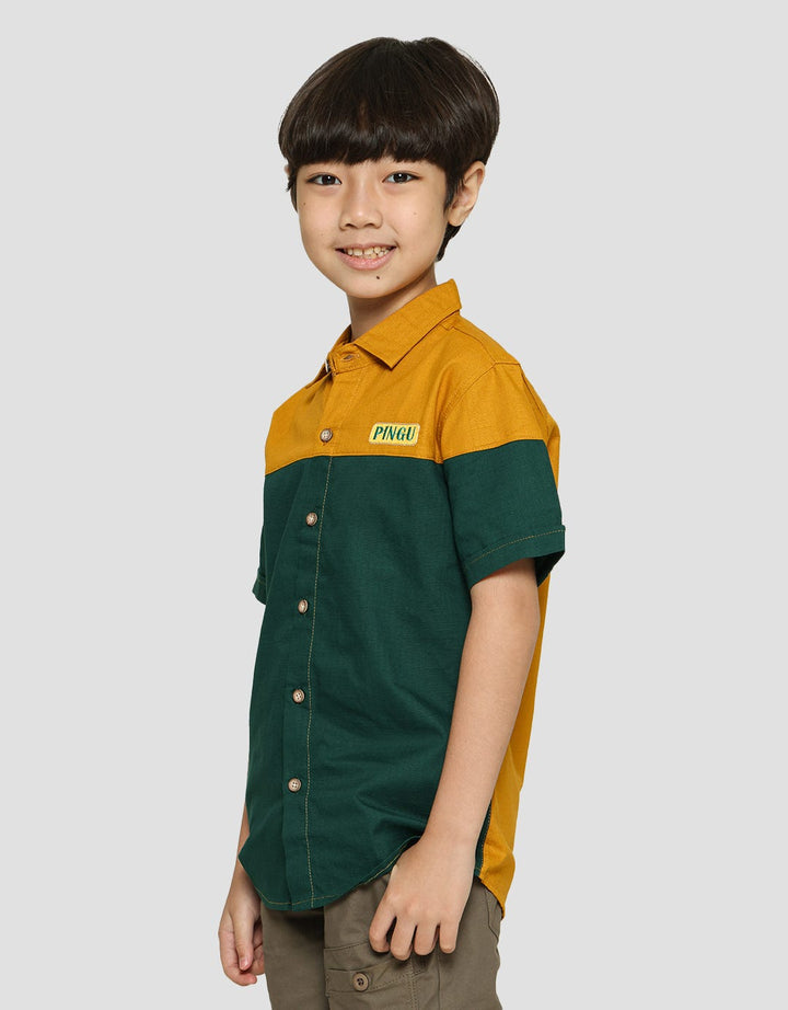 Pingu Color Block Boys Short Sleeve Shirt