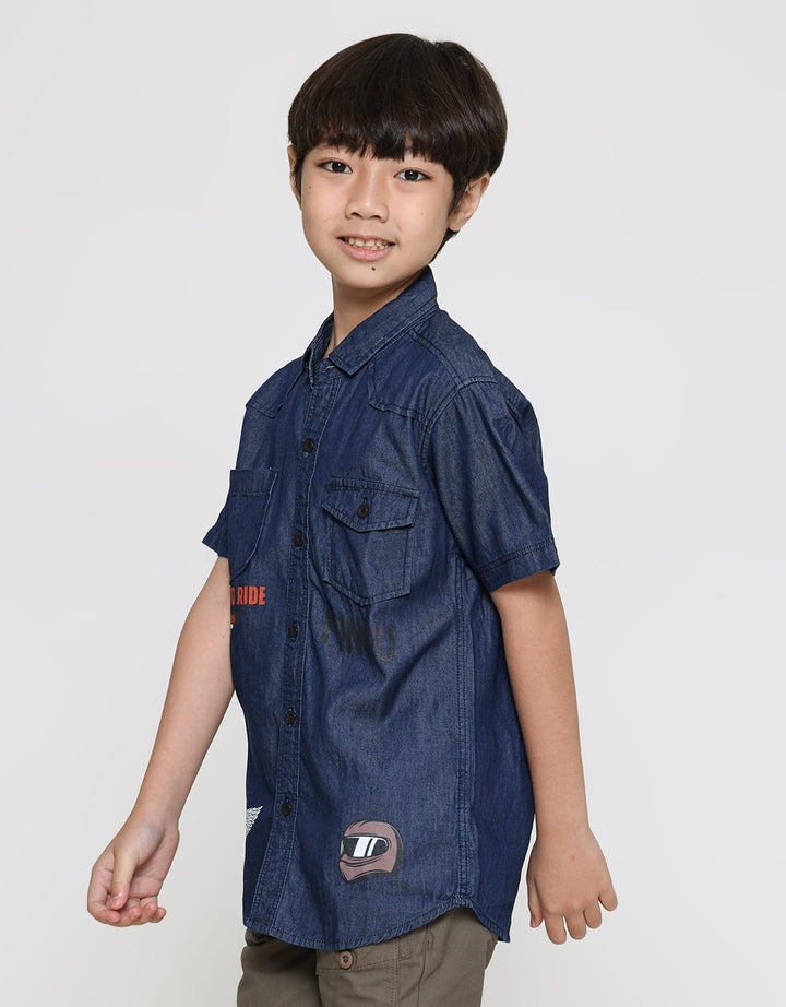 Pingu Wings Print Boys Short Shirt