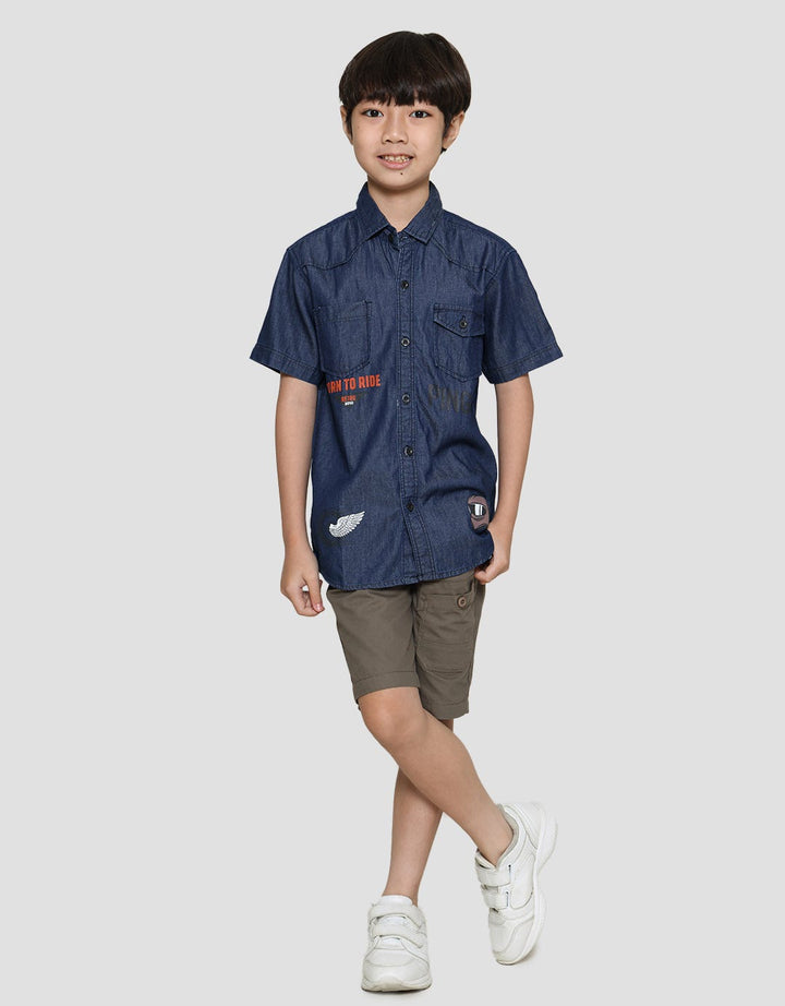 Pingu Wings Print Boys Short Shirt