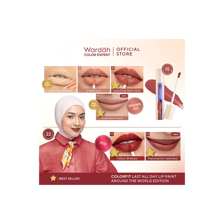 Wardah Colorfit Last All Day Lip Paint 22 Panoramic Istanbul 4,2 g (NEW)