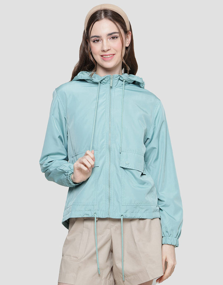 Nevada Jaket Wanita Solid Hoodie Zipper And Pocket