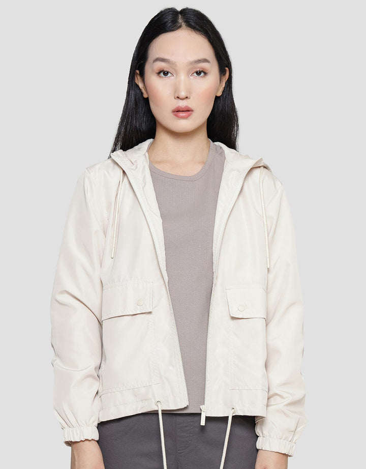 Nevada Jaket Wanita Solid Hoodie Zipper And Pocket