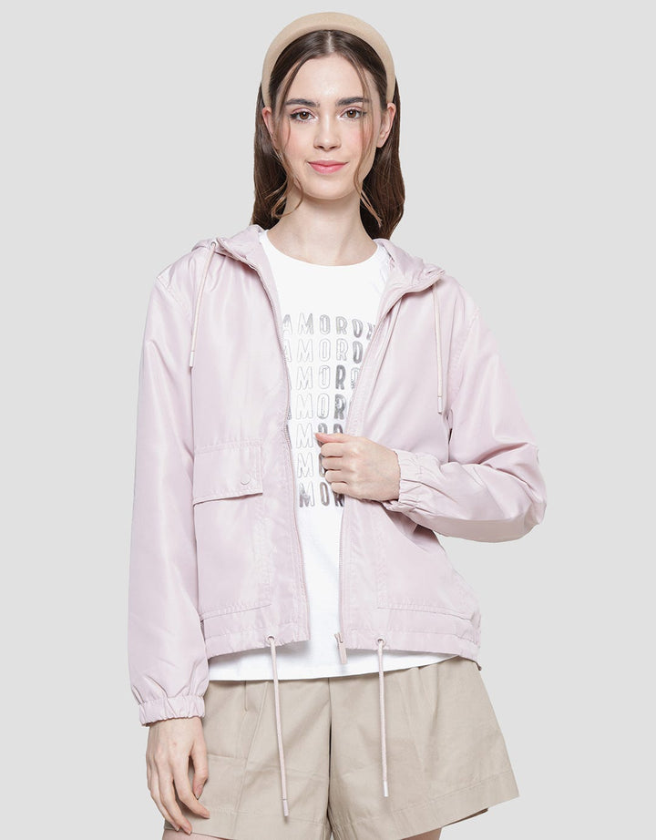 Nevada Jaket Wanita Solid Hoodie Zipper And Pocket