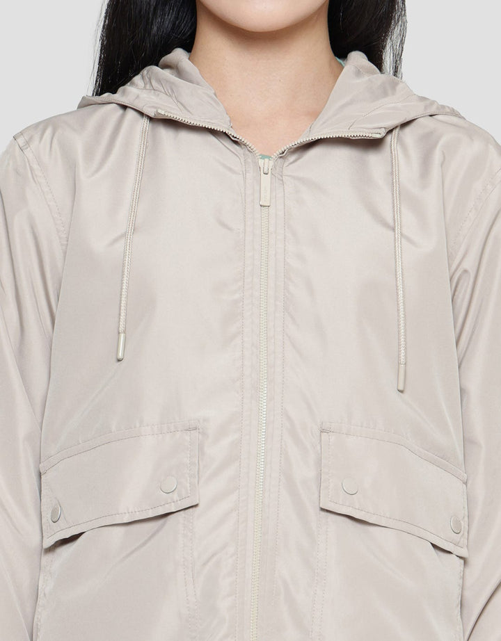 Nevada Jaket Wanita Solid Hoodie Zipper And Pocket