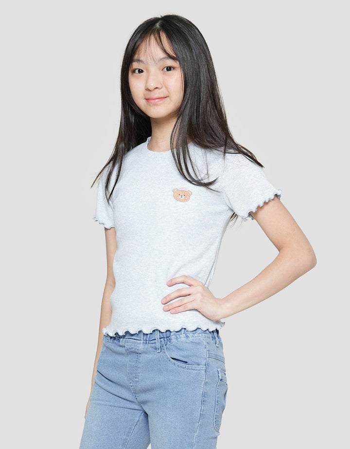 Nevada Bear Embro Kaos Anak Perempuan