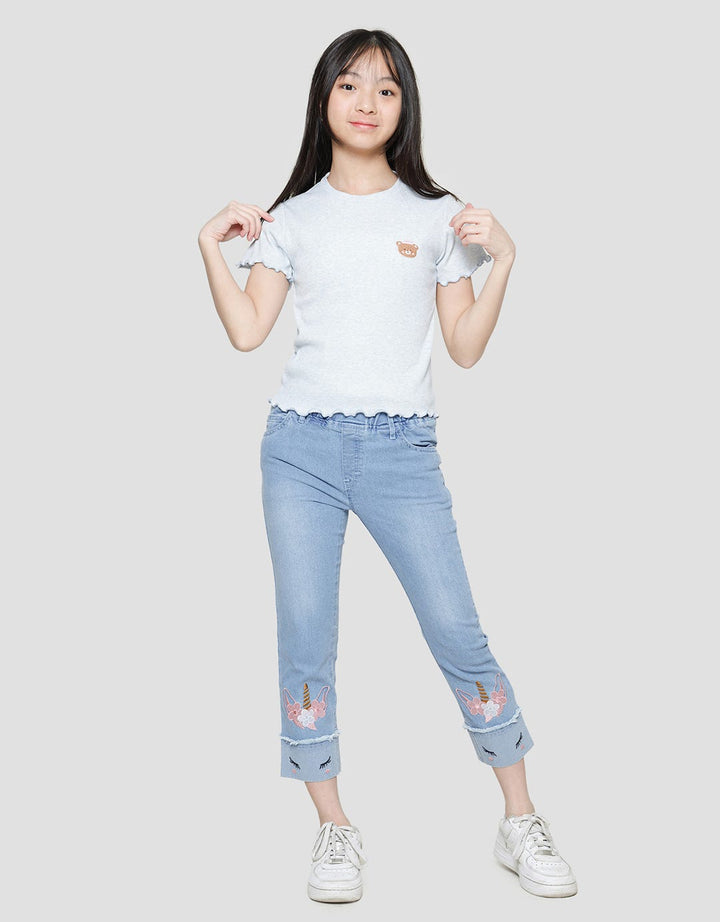 Nevada Bear Embro Kaos Anak Perempuan