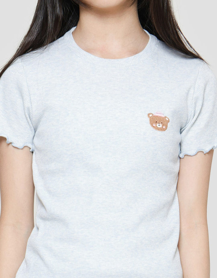 Nevada Bear Embro Kaos Anak Perempuan