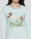 Nevada Full Print Stripe Bear Angel Long Sleeve T-Shirt
