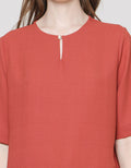 St. Yves Keyhole Neck Button Blouse Wanita