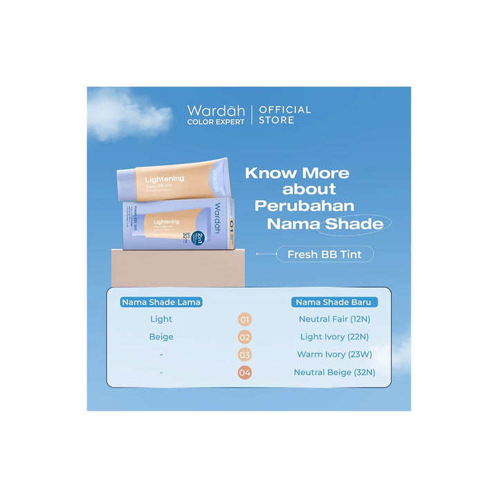 Wardah Lightening Fresh BB Tint 04 Neutral Beige (32N) 30 ml (NEW)