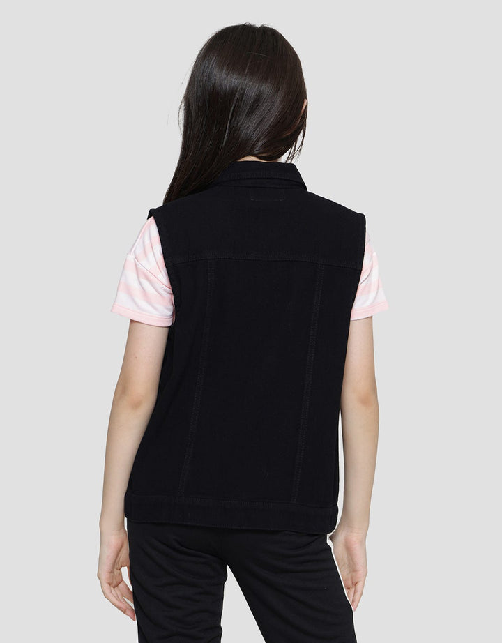 Nevada Vest Washed Denim Jacket for Girls