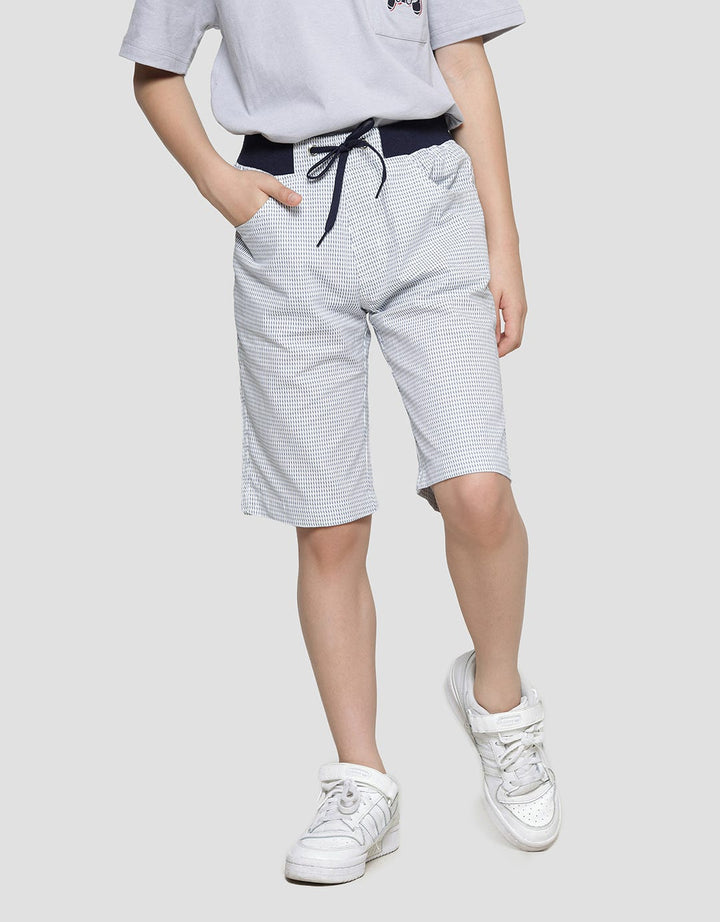 Nevada Woven Textured Geometri Celana Pendek Anak Laki-Laki