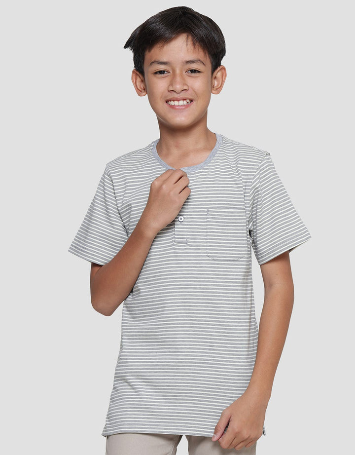 Nevada Henley Stripes Kaos Anak Laki-laki