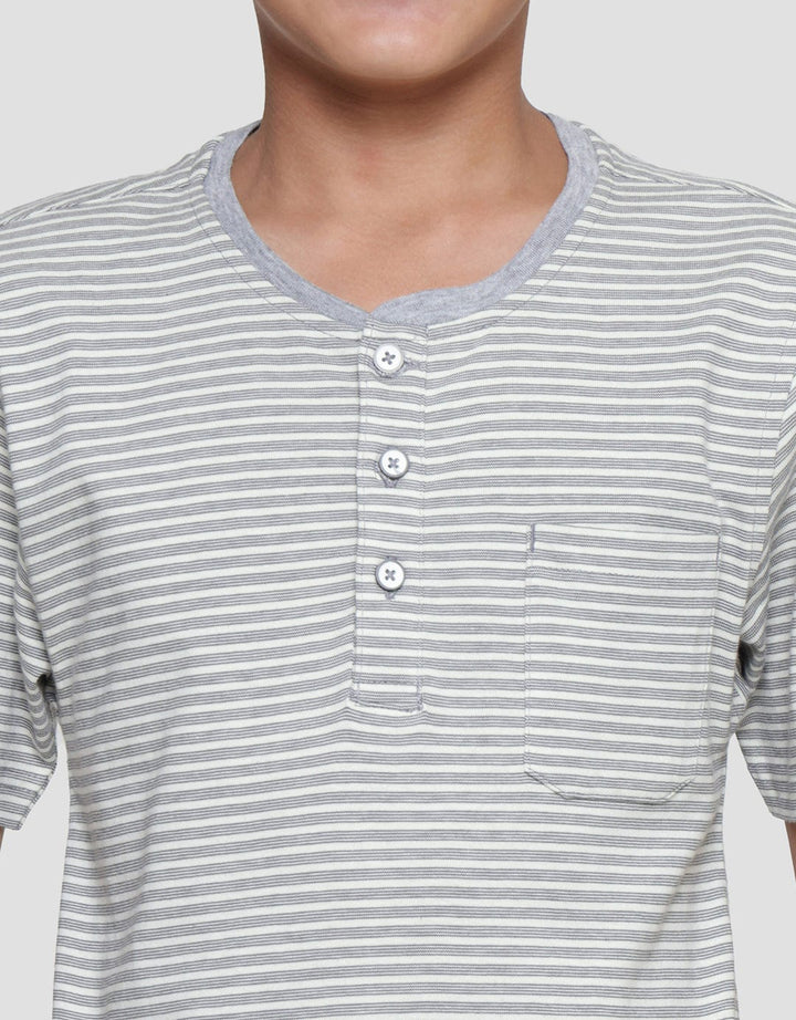 Nevada Henley Stripes Kaos Anak Laki-laki