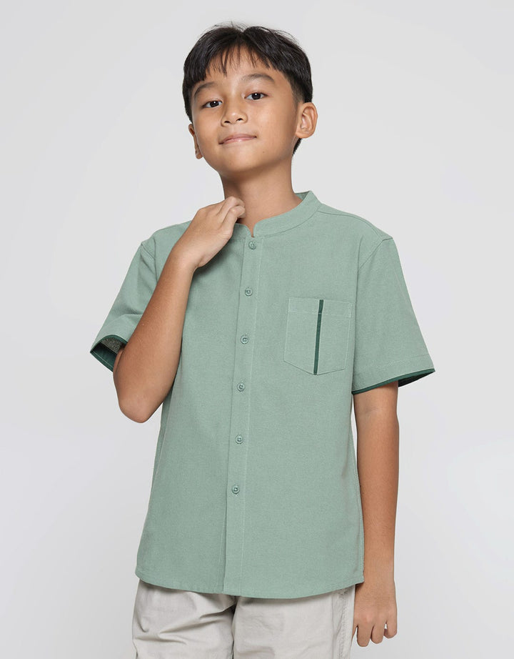 Nevada Kemeja Koko Lengan Pendek Linen Crepe Anak Laki-laki