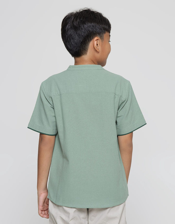 Nevada Kemeja Koko Lengan Pendek Linen Crepe Anak Laki-laki