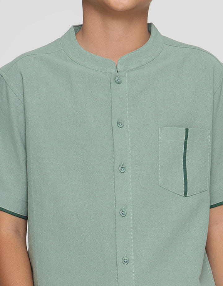 Nevada Kemeja Koko Lengan Pendek Linen Crepe Anak Laki-laki