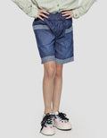 Little M Big Pocket Paperbag Waist Denim Shorts for Girls
