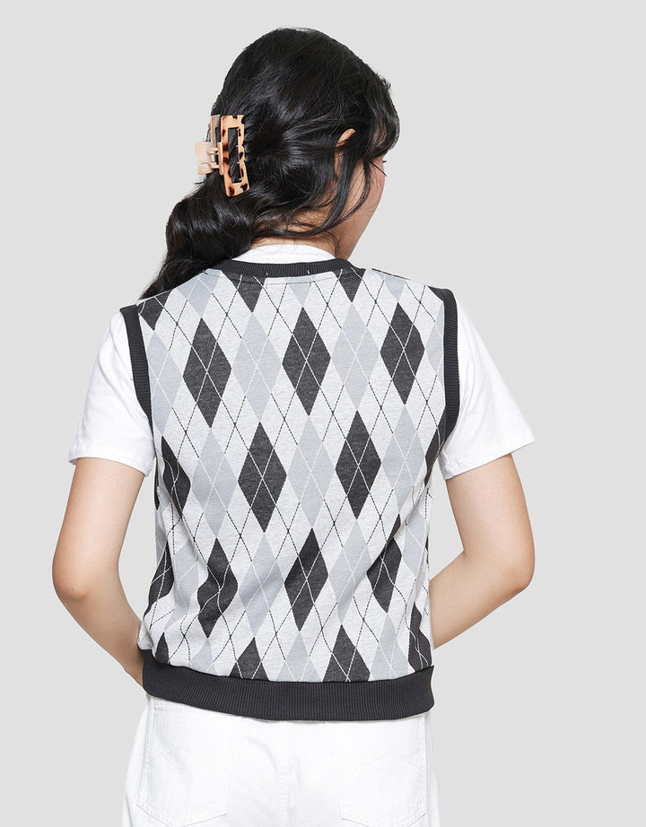 Nevada Argyle Pattern Vest Wanita