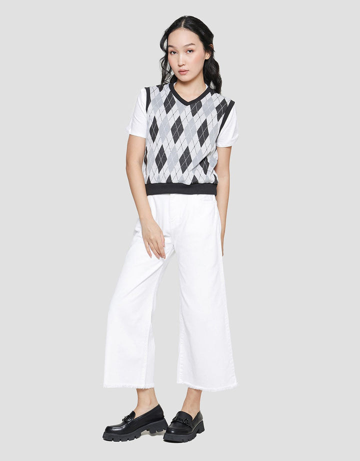 Nevada Argyle Pattern Vest Wanita