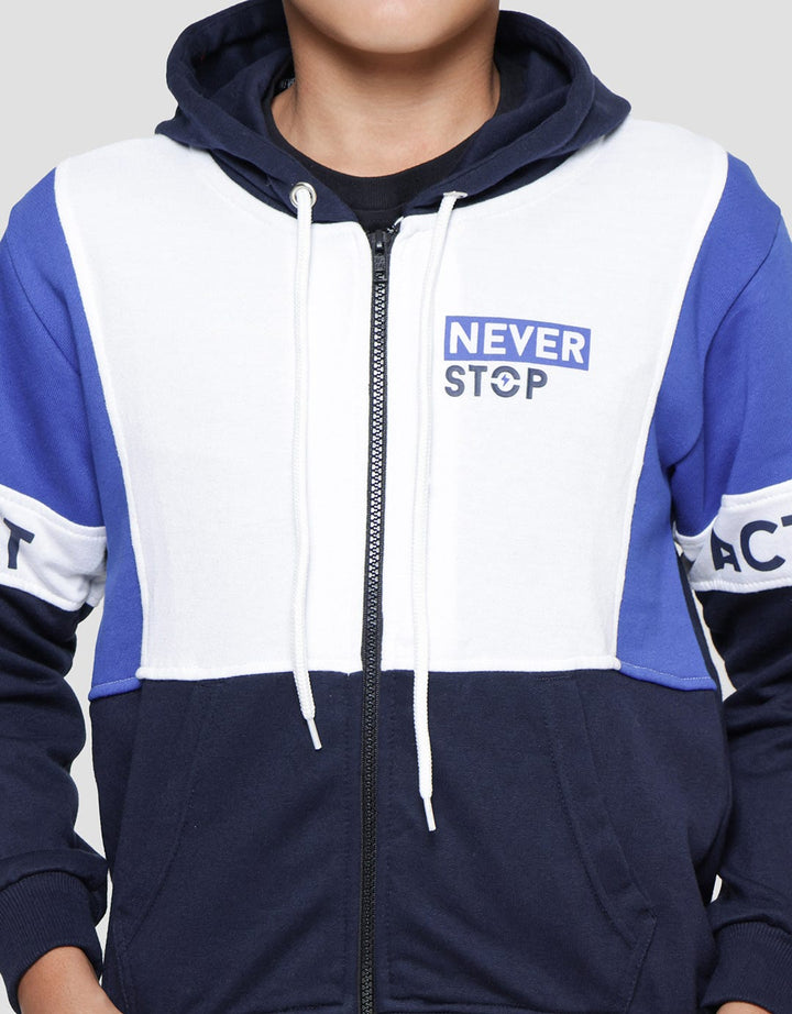 Nevada Jaket Knit Hoodie Colorbock Push Limit Anak Laki-laki