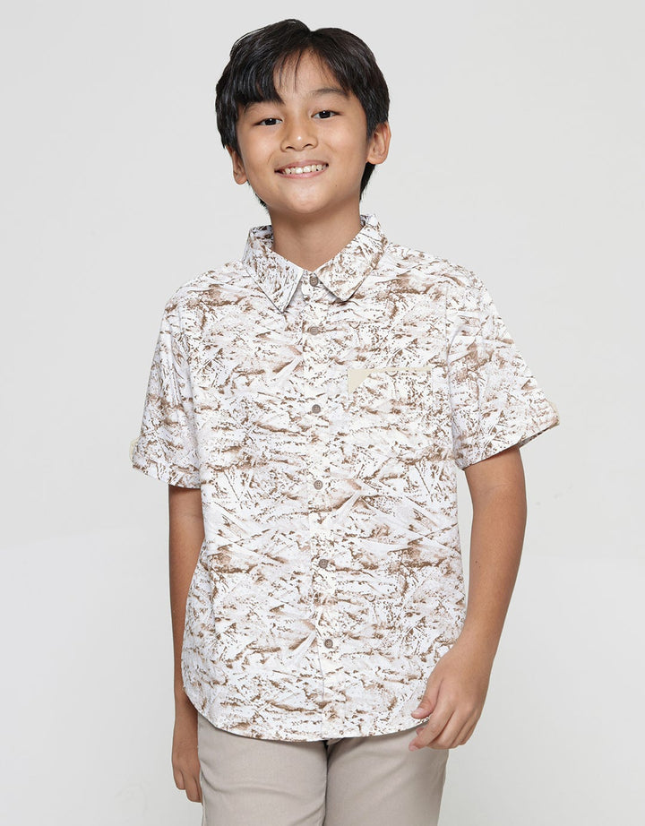 Nevada Poplin Abstract Boys Short Sleeve Shirt