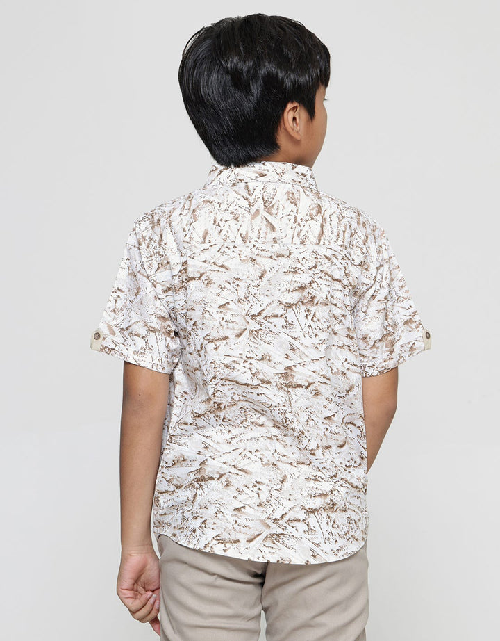 Nevada Poplin Abstract Boys Short Sleeve Shirt