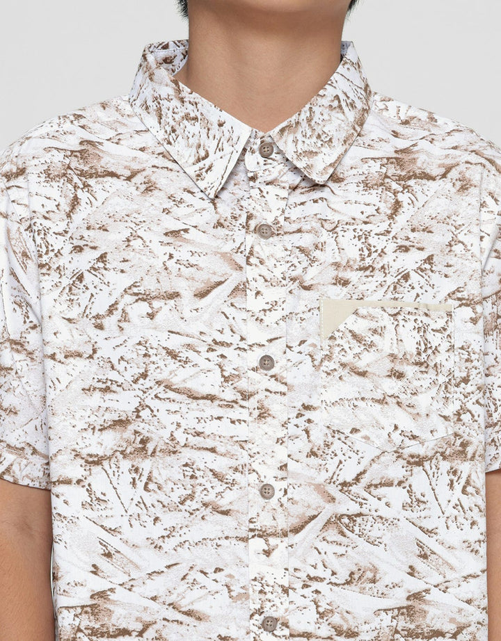 Nevada Poplin Abstract Boys Short Sleeve Shirt